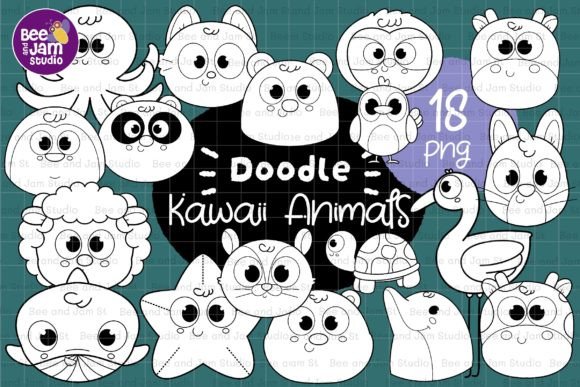 Download KDP Kawaii Animals Coloring PNG Clipart - Color Collection