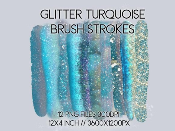 Download Glitter Turquoise Brush Strokes Clipart - Turquoise Collection