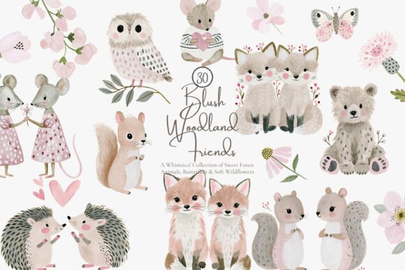 Download Oodland Animal Watercolor Clipart Set - Color Collection