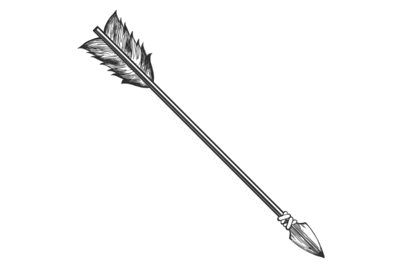 Download Feathered Arrow Sketch. Vintage Native a - Arrow Collection