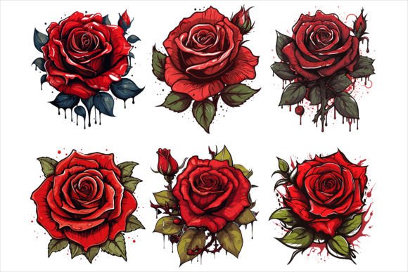 Download Watercolor Red Rose Floral Bouquet - Color Collection