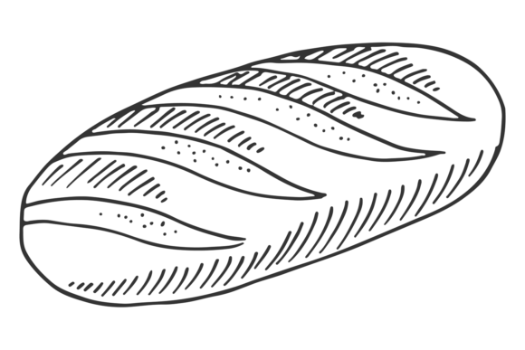 Download Wheat Bread Sketch. Tasty Fresh White Ba - Bread Collection