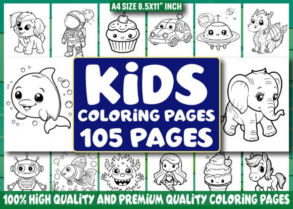 Download 105 Kids Coloring Pages for Kids - KDP - Color Collection