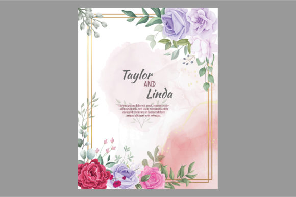 Download Watercolor Floral Wedding Card - Color Collection