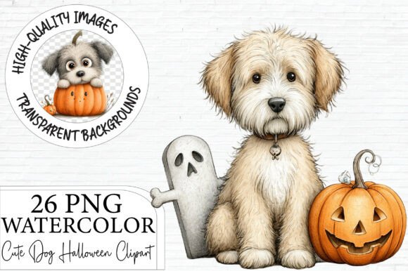 Download Watercolor Puppy Halloween PNG - Color Collection