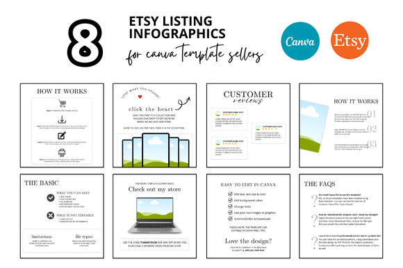 Download 8 White Etsy Listing Infographics - Infograph Collection