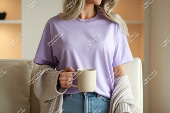 Download Woman Wearing Lavender T Shirt Holding M - Premium Resources