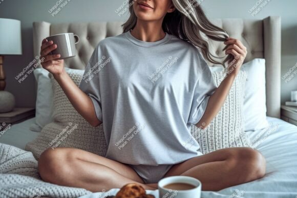 Download Woman Holding Coffee Cup Wearing Grey T - Holding Collection