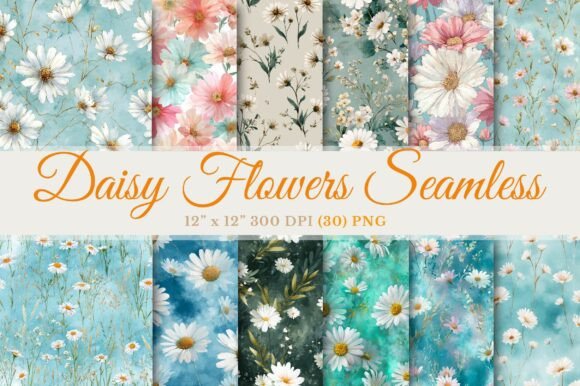 Download Daisy Flowers Watercolor Floral Seamless - Color Collection