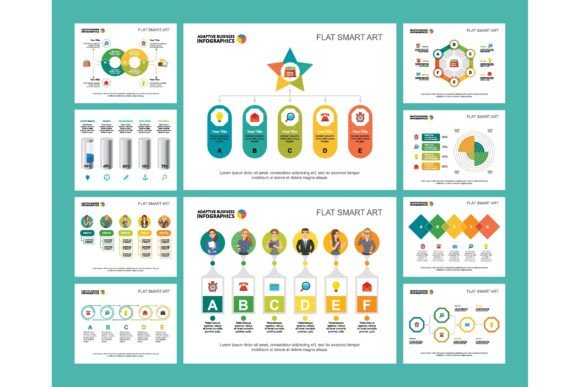 Download Colorful Infochart Diagrams Set for Pres - Color Collection