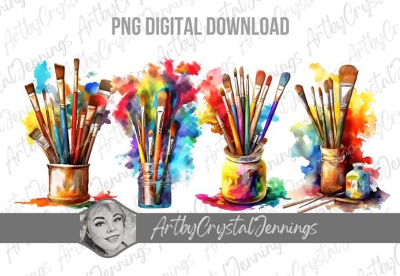 Download Colorful Artist Paint Brushes PNG - Color Collection