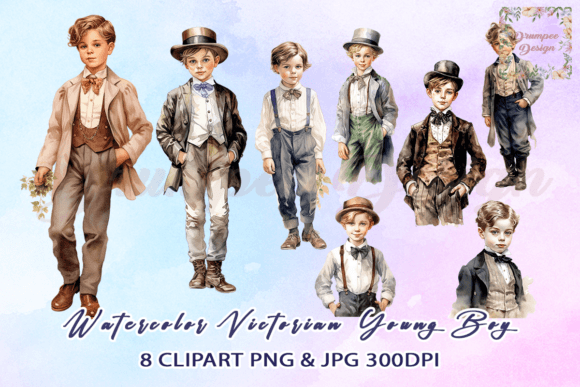 Download Watercolor Victorian Young Boy Clipart - Color Collection
